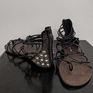 New strappy sandals beading detailing